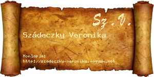 Szádeczky Veronika névjegykártya